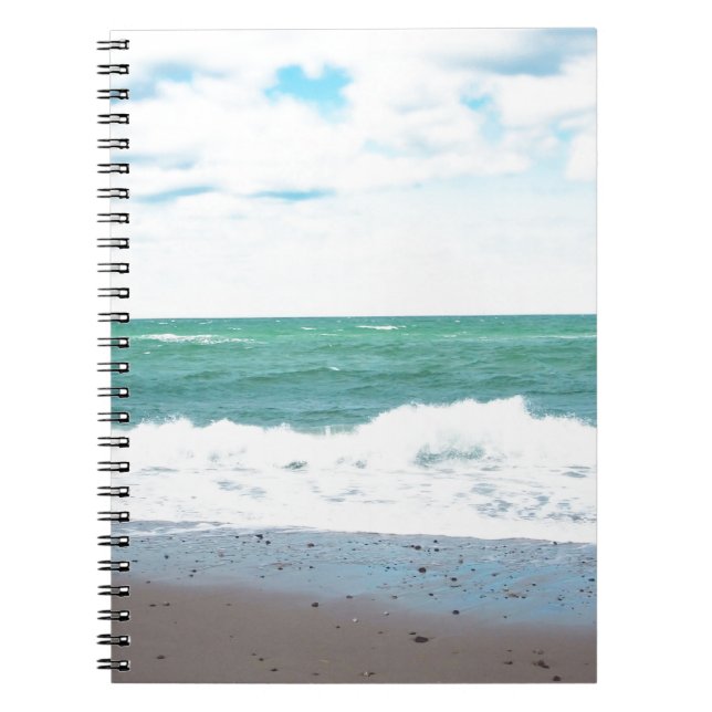 Cuaderno Océano verde azulado, playa de Sandy (Frente)