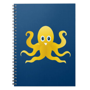 Cuaderno Octopi amarillo divertido