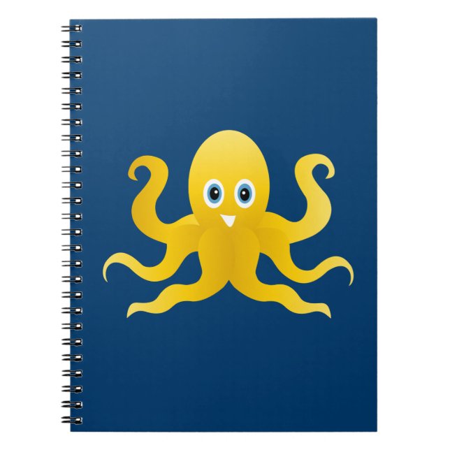 Cuaderno Octopi amarillo divertido (Frente)