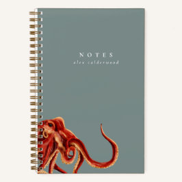 Cuaderno Octopus acuarela moderna personalizado