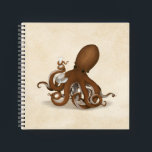 Cuaderno Octopus con flask Steampunk Chemistry Science<br><div class="desc">Un pulpo que sostiene un matraz de laboratorio es la manera perfecta de mostrar tu amor por la biología marina y la ciencia. Esta obra de arte original está disponible en Mozartini.</div>