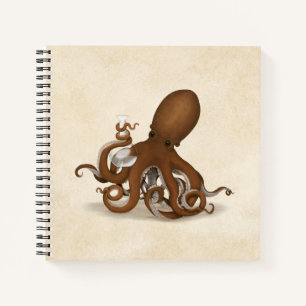 Cuaderno Octopus con flask Steampunk Chemistry Science