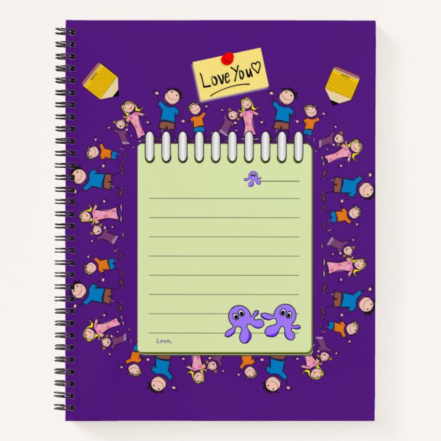 Cuaderno Octopus espiral para niños portátiles (Anverso)