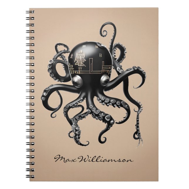 Cuaderno Octopus gráfico japonés personalizado (Frente)