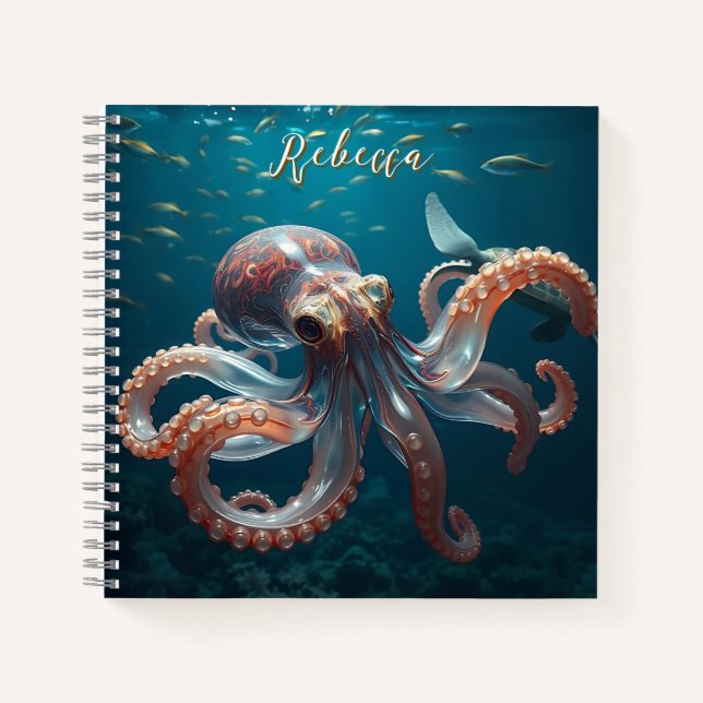 Cuaderno Octopus lúdico en el mar profundo (Anverso)