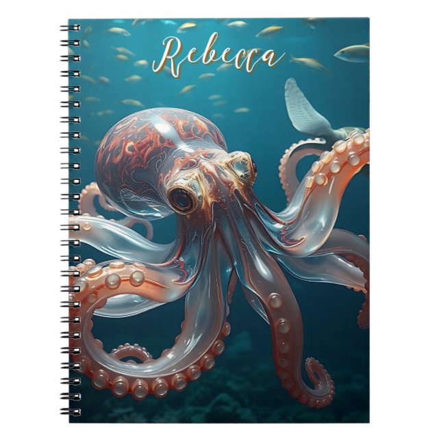 Cuaderno Octopus lúdico en el mar profundo (Frente)
