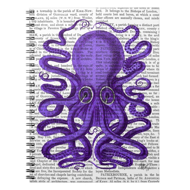 Cuaderno Octopus púrpura (Frente)