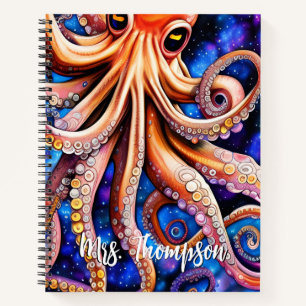 Cuaderno Octopus sinusal de la noche de las estrellas azule