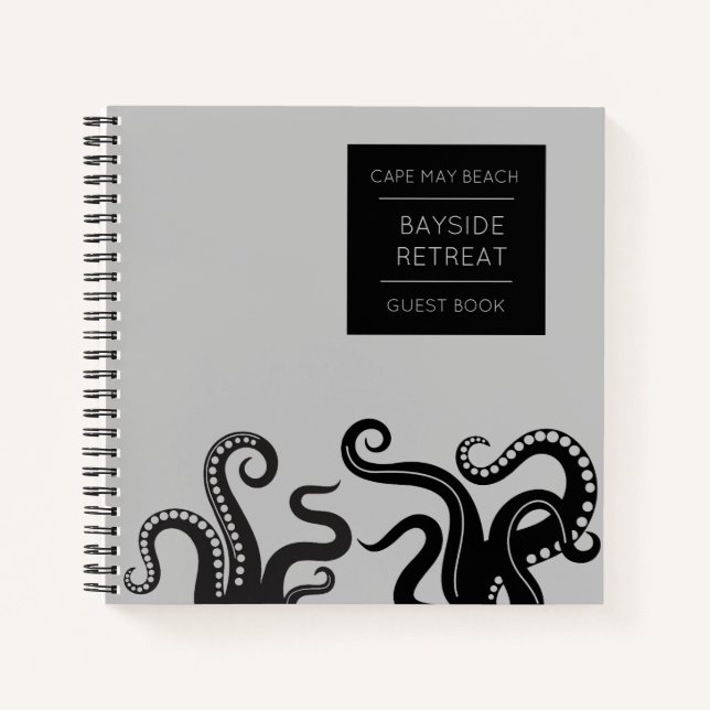 Cuaderno Octopus Tentacle Beach House Spiral Guest Book (Anverso)