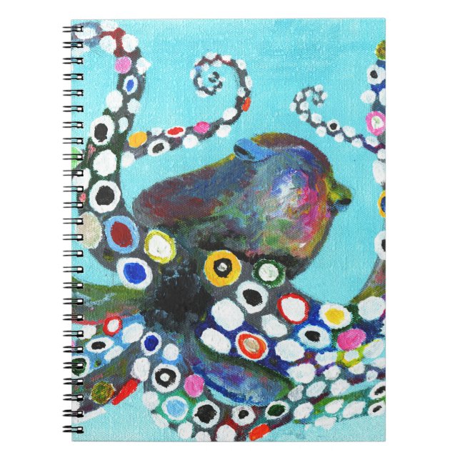 Cuaderno Octopus vibrante: Ilustracion acrílico (Frente)