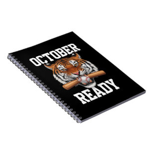 Cuaderno Octubre Listo Para El Béisbol Tigre Listo 2024