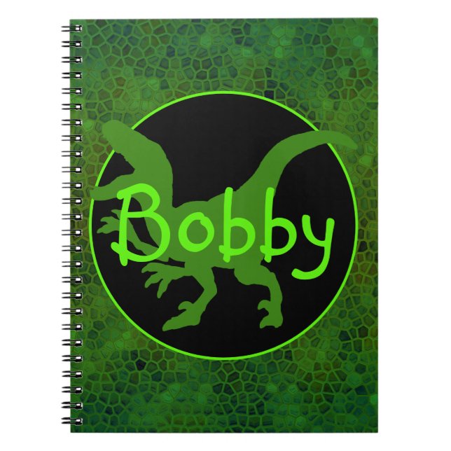 Cuaderno Ocultar dinosaurio verde personalizado (Frente)