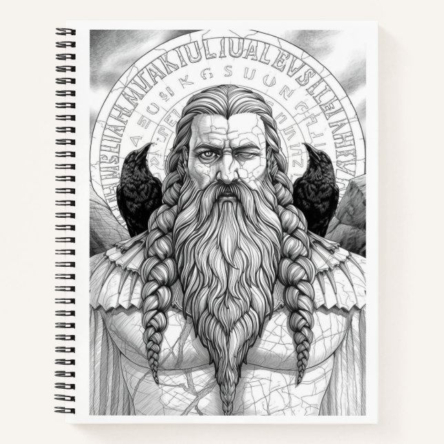 Cuaderno Odin Allfather Norse Mythology Sketch Art Notebook (Anverso)