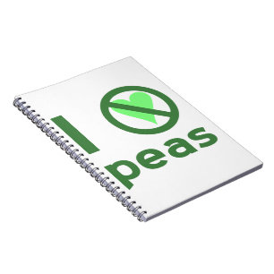 Cuaderno Odio los guisantes Texto Verde