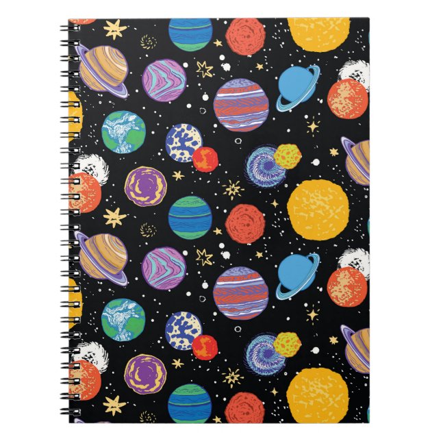 Cuaderno Odisea Espacial: Patrón Planetario (Frente)