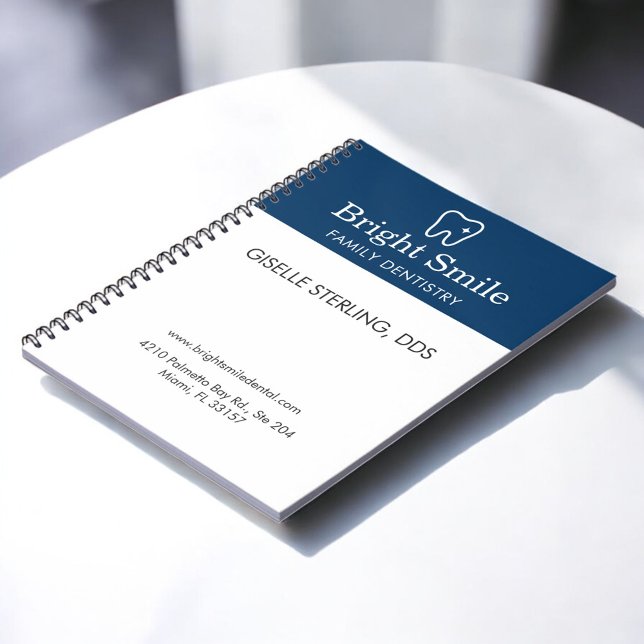 Cuaderno Odontología Familiar Dentista Azul Marino Blanco (Subido por el creador)