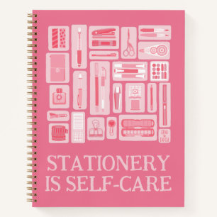 Cuaderno Oferta de autocuidado de artículos de arte rosa