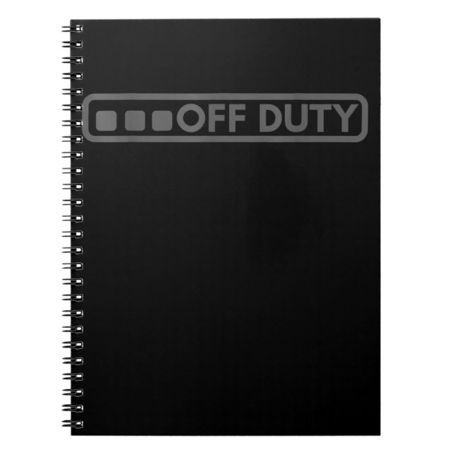 Cuaderno Off Duty Perfect For Police Army Law Enforcement (Frente)