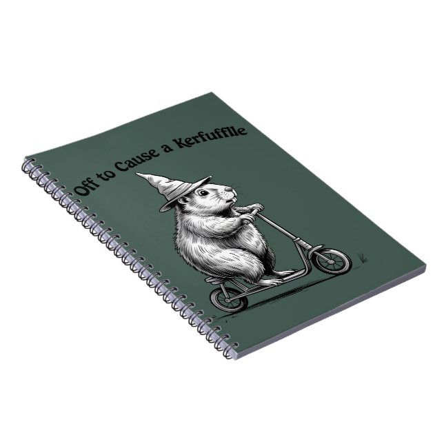 Cuaderno Off To Cause A Kerfuffle Funny Groundhog Scooter  (Lado Derecho)
