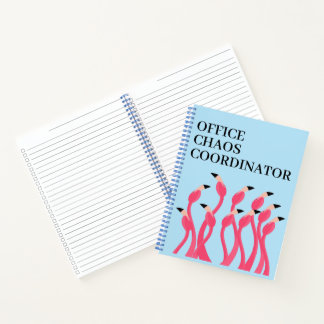Cuaderno Office Chaos Coordinator Funny Flamingos