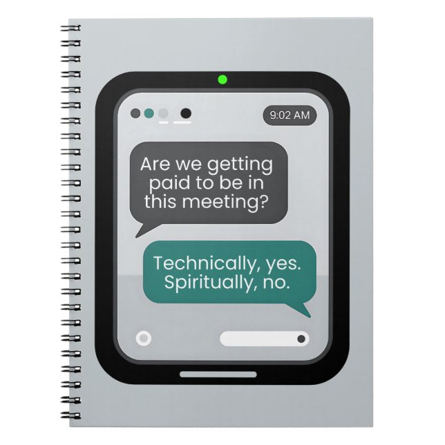 Cuaderno Office Humor  – “Technically Yes, Spiritually No." (Frente)