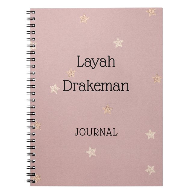 Cuaderno Office y School Pink Journal con estrellas de oro (Frente)