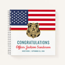 Cuaderno Oficial de policía Bandera estadounidense de Jubil