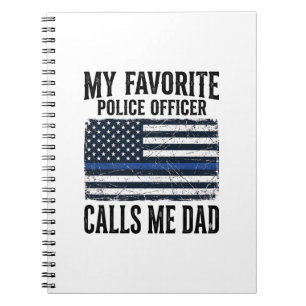Cuaderno Oficial de policía papá delgada línea azul vintage