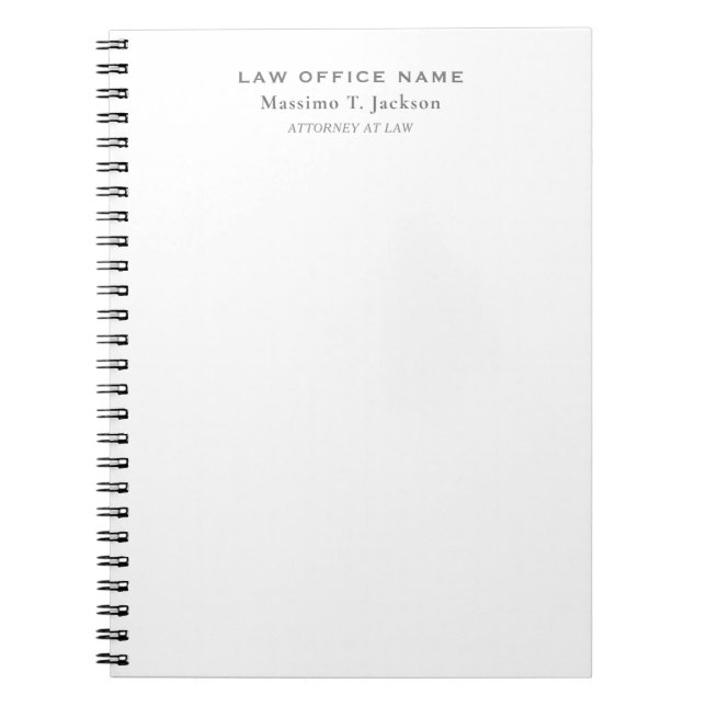 Cuaderno Oficina de abogado clásico llano abogado (Frente)