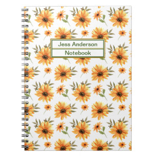 Cuaderno Oficina de la escuela de vegetación de girasol bot
