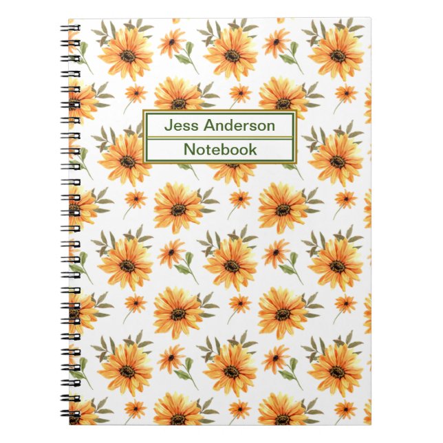 Cuaderno Oficina de la escuela de vegetación de girasol bot (Frente)