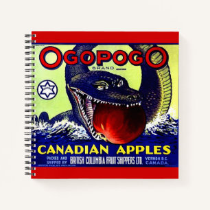 Cuaderno Ogopogo Etiqueta de la cesta de frutas de manzanas
