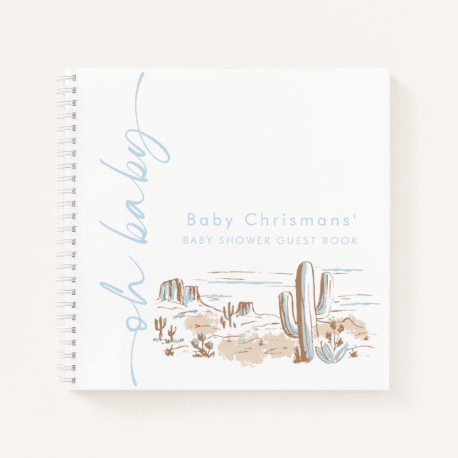 Cuaderno Oh Baby Boy Baby Shower Guestbook (Anverso)