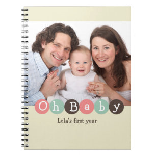 Cuaderno Oh Baby first year family ecru pastel dot journal