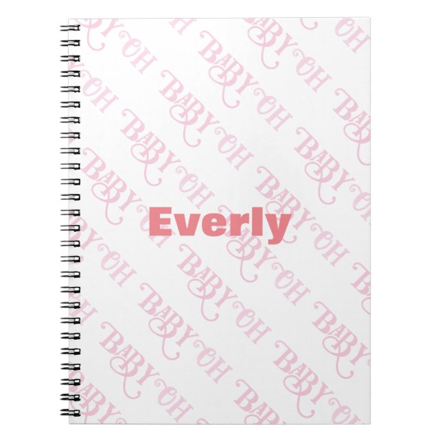Cuaderno Oh bebé chica rosa personalizada (Frente)