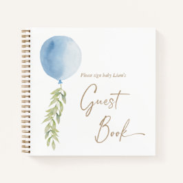 Cuaderno Oh Boy Blue Balloon Eucalyptus Foliage Guest Book