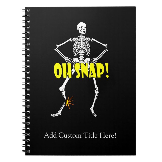 Cuaderno Oh broche, Halloween esquelético divertido (Frente)