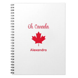 Cuaderno Oh Canadá   Elegante hoja de arce rojo