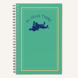 Cuaderno "Oh Hello There" del Black Lab Puppy Green Persona