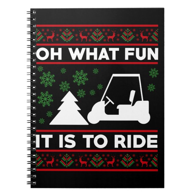 Cuaderno Oh Qué Diversión Es Montar En Carro De Golf Navida (Frente)