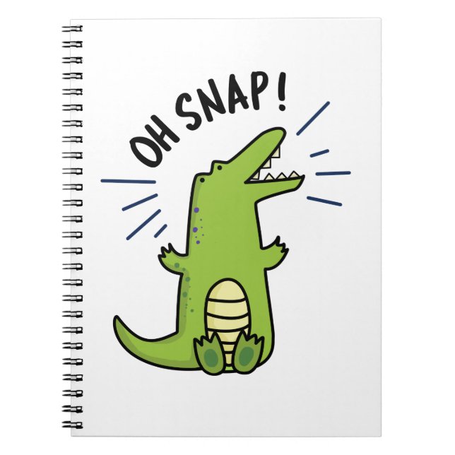 Cuaderno Oh Snap divertido cocodrilo mordiendo Chiste  (Frente)