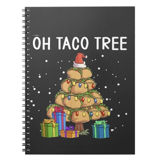 Cuaderno Oh Taco Tree Funny Comida Mexicana Navidades Feo (Frente)