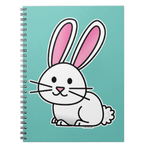 Cuaderno Oídos largos de la cola mullida blanca afortunada