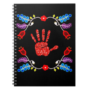 Cuaderno Ojibwe Floral Motif MMIW Black