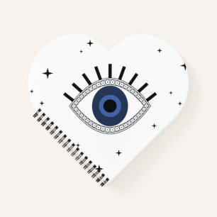 Cuaderno Ojo azul místico y estrellas diseño mágico, ojo ma