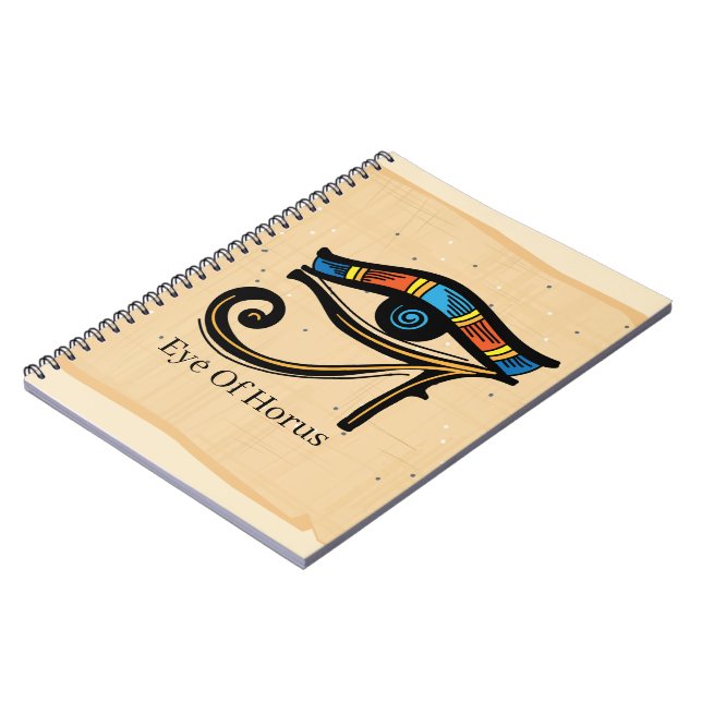 Cuaderno Ojo de Horus sobre papiro, jeroglíficos egipcios (Lado Izquierdo)