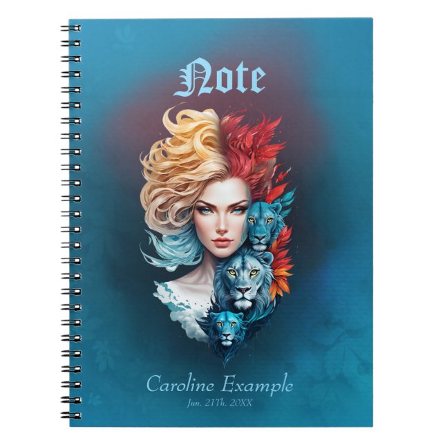 Cuaderno Ojo de León y pelo estrellado (Frente)