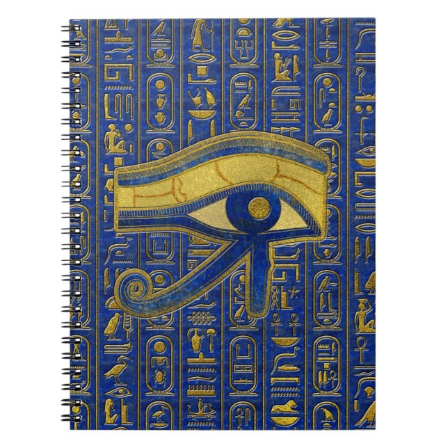 Cuaderno Ojo egipcio del oro del lapislázuli de Horus - de (Frente)