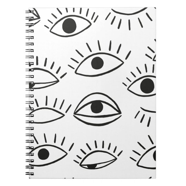 Cuaderno Ojo garabato, patrón sin fisuras.  (Frente)