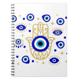 Cuaderno Ojo malvado en un bloc de notas azul
